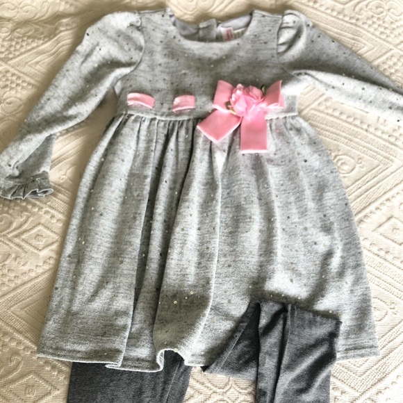 EUC Girls Size 6 2 piece outfit. Dress over leggings. - Picture 2 of 5